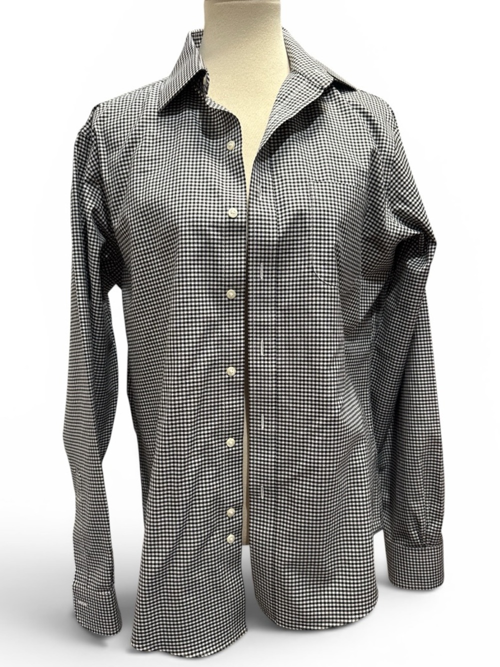 Brooks Brothers Black & White Gingham Button-Down Shirt #586
